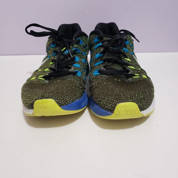 Nike  Zoom Structure 19 Black Blue Neon Green Running Shoes Mens Sneakers Sz 11 - Picture 4 of 11